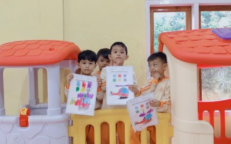 Belajar Warna dan Angka Lewat Helikopter: Serunya Santri KB Akhlak Cendekia Muslim Mewarnai Transportasi Udara