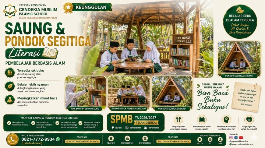 Saung & Pondok Segitiga Literasi: Ruang Belajar Alami yang Menumbuhkan Cinta Ilmu dan Al-Qur’an